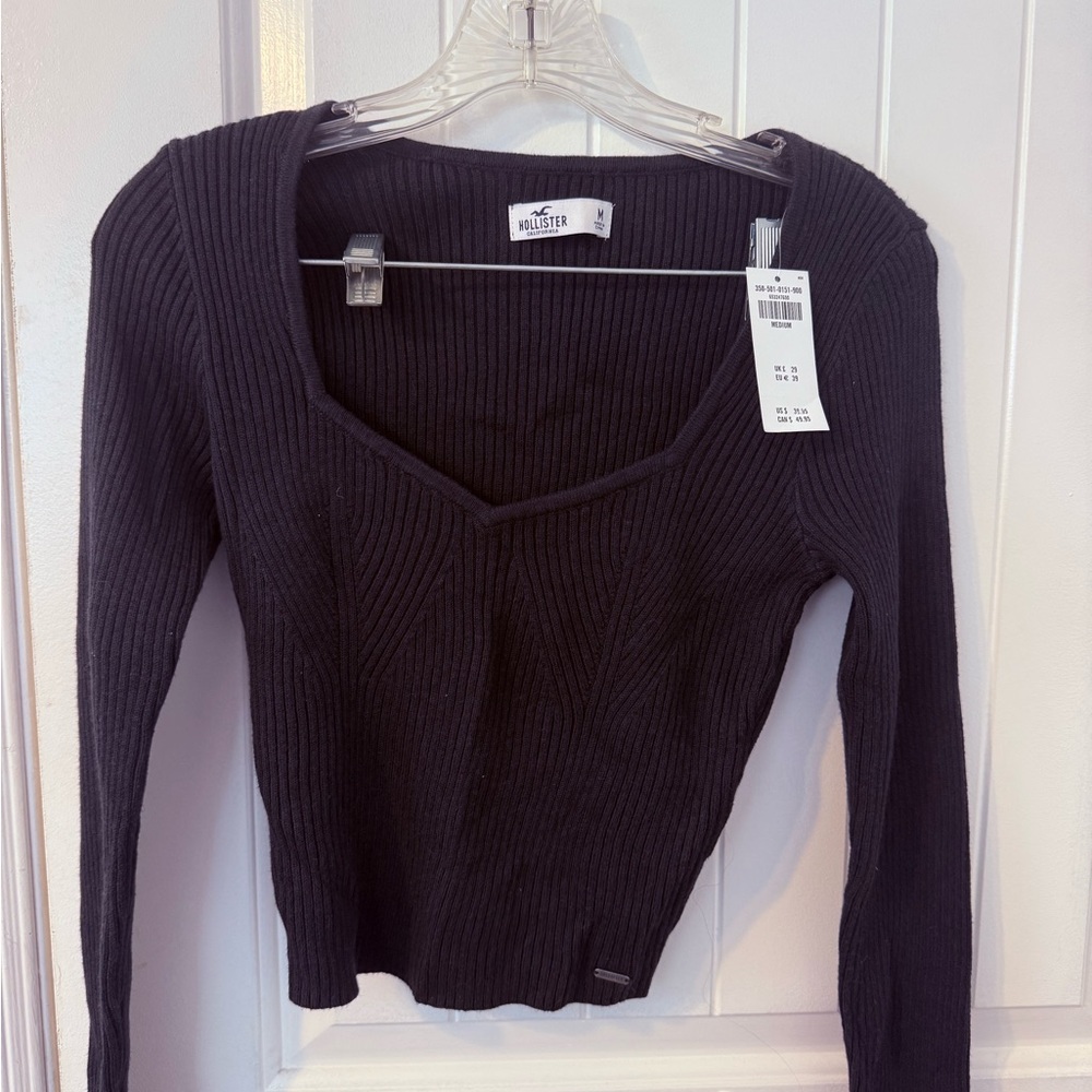 Hollister Black Ribbed Sweater